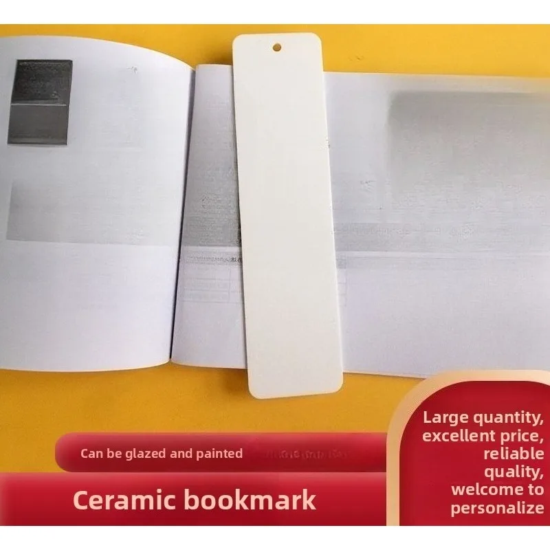 Ceramic Bookmark 30*120.8*1mm, Glazable & Hand-paintable Blank Plate, Custom Souvenir Graduation Gift