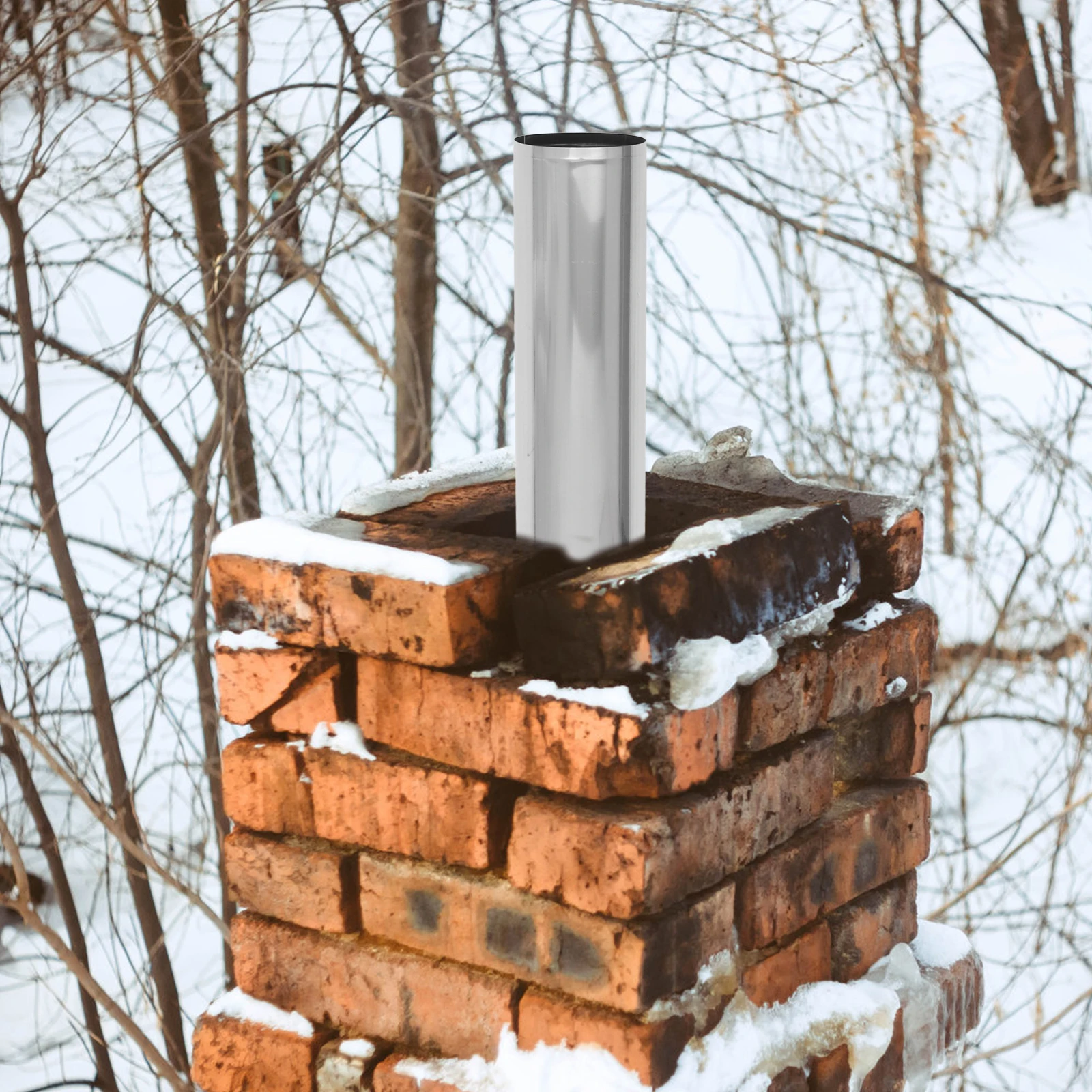 

Stainless Steel Chimney Pipe for Wood Stoves Flue Vent Furnace Tube Exhaust Camping Chimney Straight Stove Pipe Safe Wood