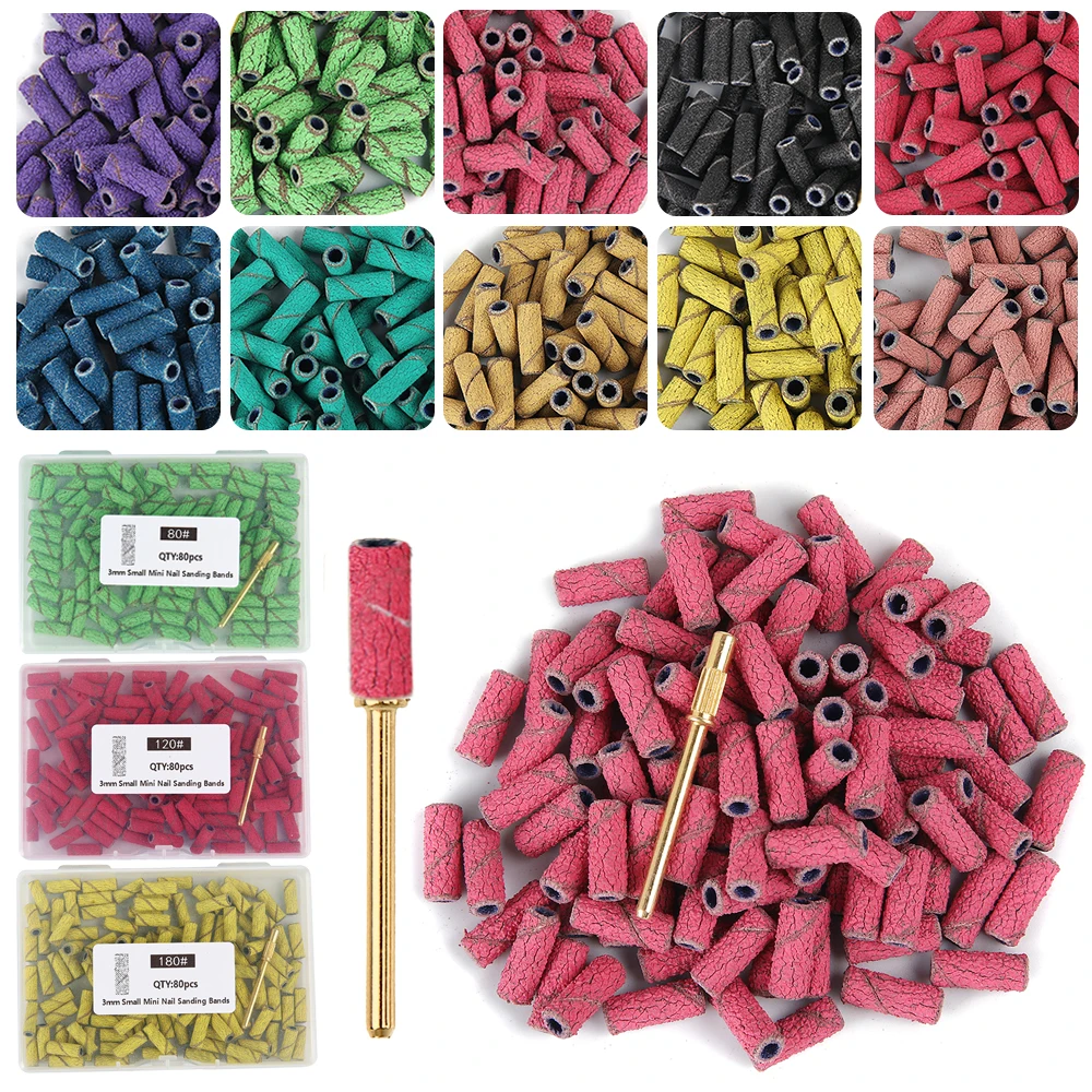 80 قطعة الرملي الصغيرة أطقم مسمار لقمة ثقب مع 1 قطعة مغزل مجموعات الكهربائية مانيكير اكسسوارات أداة مزيل الجلد الميت