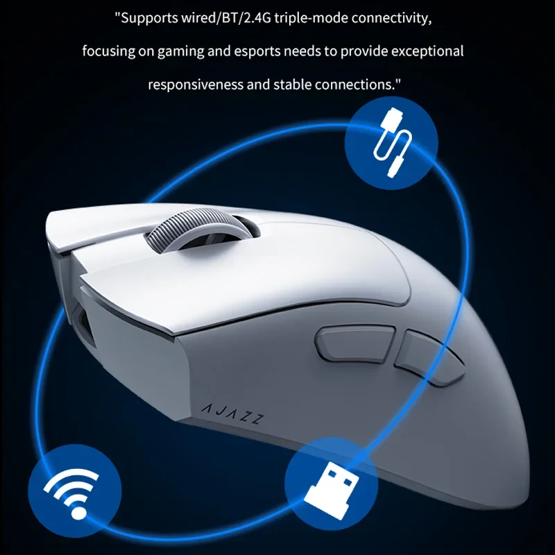 Imagem -05 - Ajazz-mouse Bluetooth Leve sem Fio Receptor 4k Interruptor Silencioso de Modos 26000dpi Escritório e Jogos Presente Ajazz 199