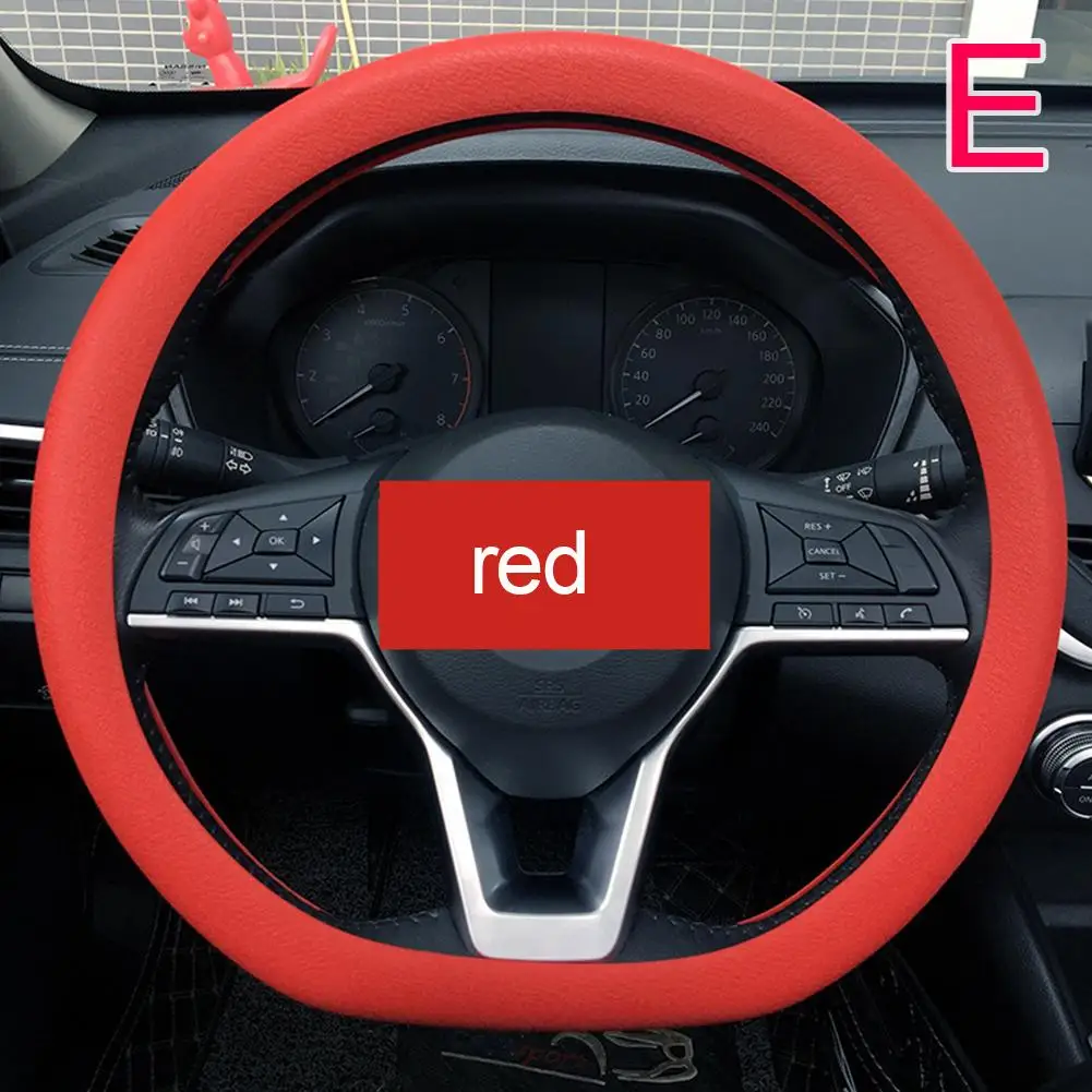 Auto Universal Silikon Lenkrad Elastische Handschuh Abdeckung Textur Weiche Multi Farbe Auto Dekoration DIY Abdeckungen Zubehör – Detail 32