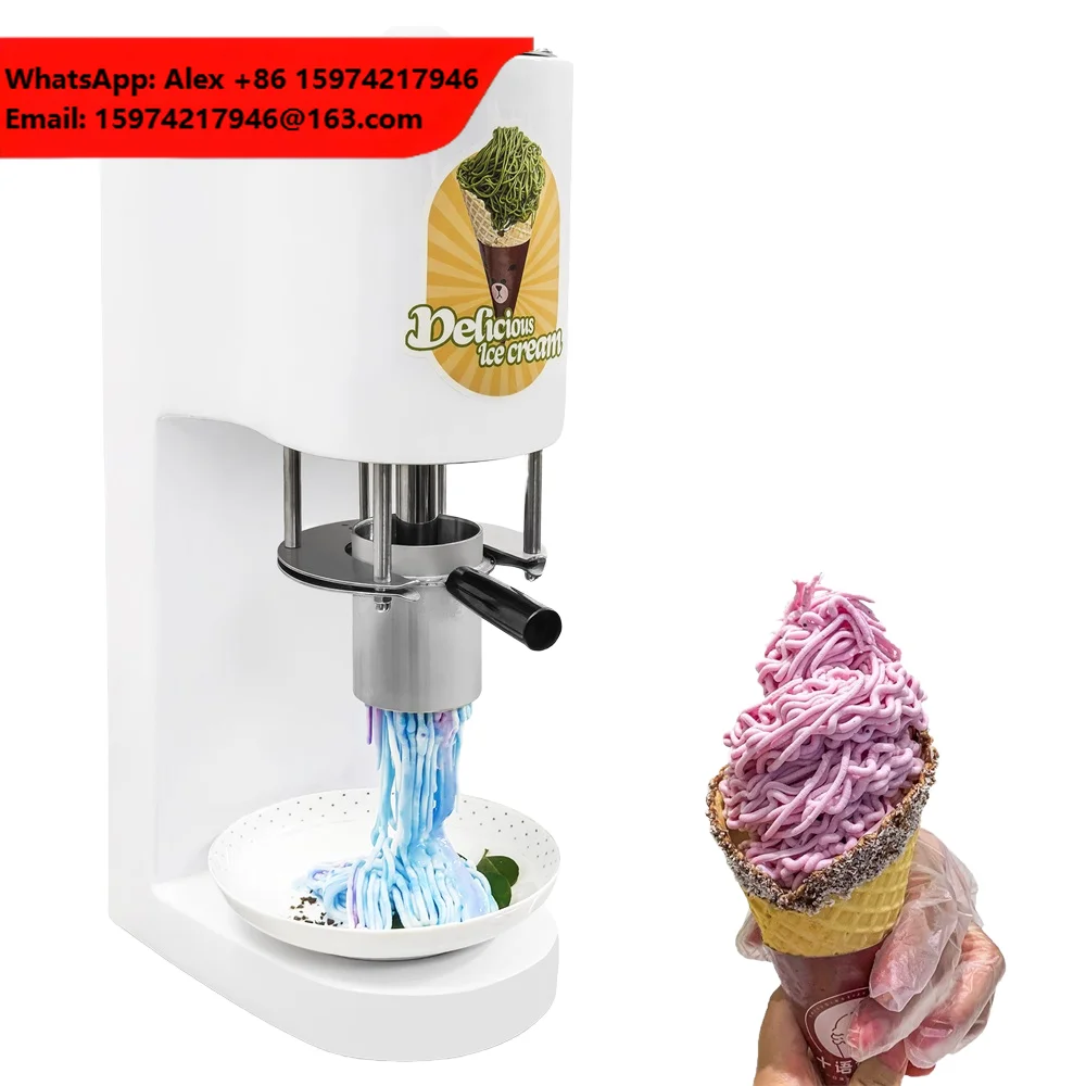 Mvckyi Commercial 80W Swirl Ice Cream Making Machine Multiple Shapes Spaghetti Noodle Gelato Maker For Fruit Ingredients