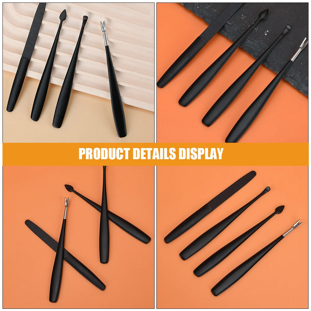 1 conjunto de ferramentas para unhas, conjunto de manicure, aço inoxidável, kit de cuidados com cutícula, garfo de pele morta, aparador de cutícula, ferramentas compactas para arte em unhas
