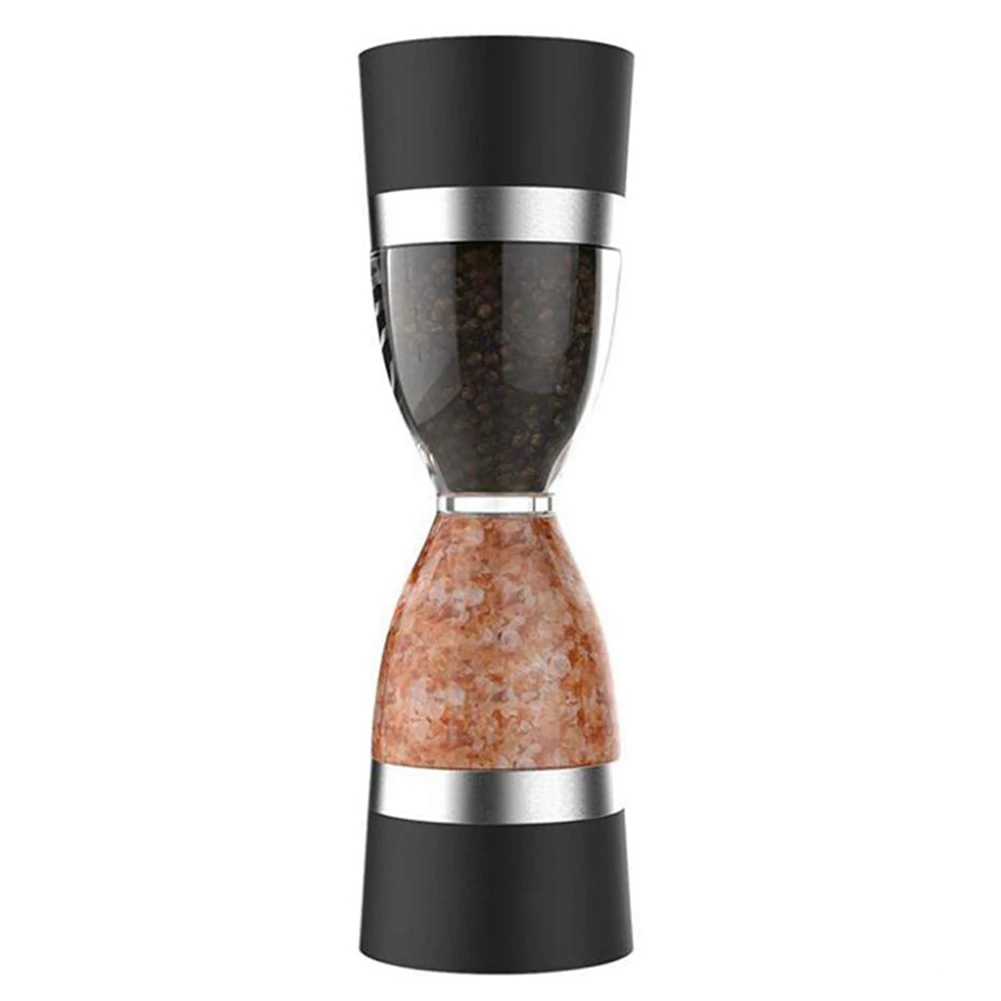 粗さ調節可能な手動ペッパーグラインダー,塩ミル,2 in 1,砂時計,デュアルヘッド,デュアルユース