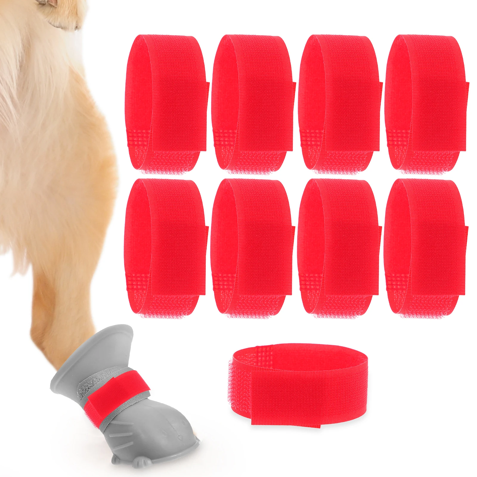 

10 Pcs Rain Boots Socks Patch Dog Bootie Straps Doggie Holders Garter Canine Nylon