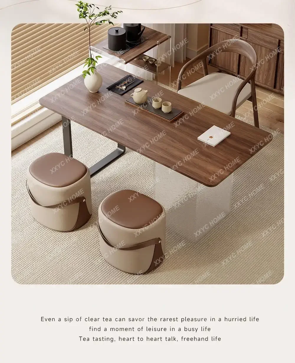 XXImported ash wood balcony exquisite tea table and chair combination high-end solid wood small apartment tea table