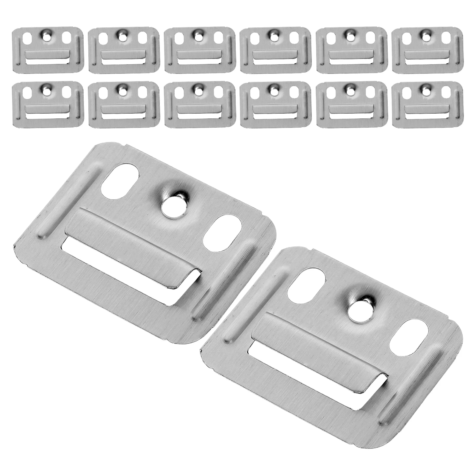 

100pcs Stainless Steel Wall Panel Buckle Clamp Connector for Integrated Bamboo Fiber Board Furniture Hardware 40x30