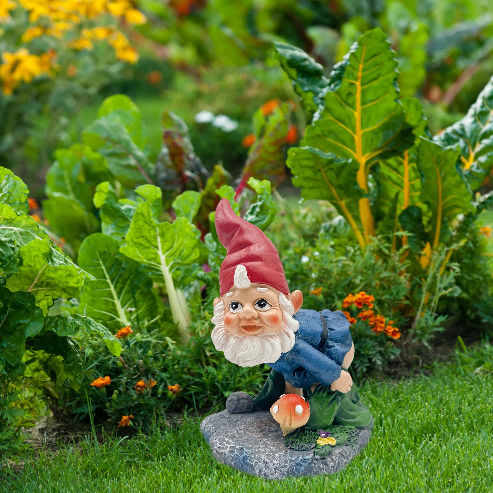 

Resin Gnome Water Pipe Expander Weather Resistant Garden Decor Downspout Extension Drain Cover Practical Craft Home Accessories