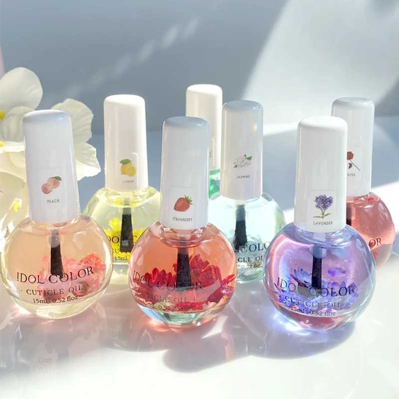 15ml 네일 영양 오일 과일/꽃 향 네일 연화 영양 트리트먼트 큐티클 리바이탈라이저 오일 네일 폴리쉬 영양 보습