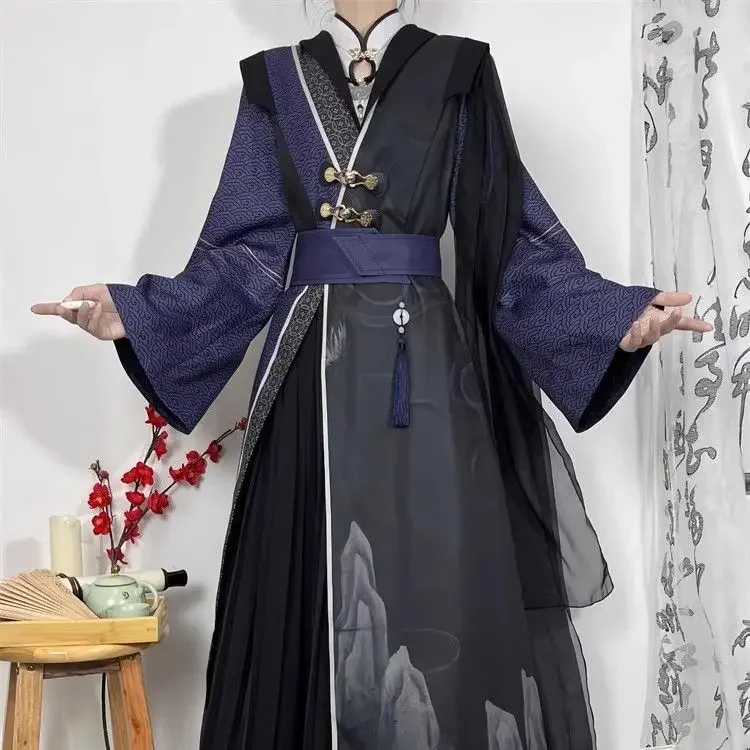 

2026 new Japanese Samurai Couple Ancient Folk Hanfu Set Chinese Traditional Hanfu Clothes Men Vintage Hanfu Cosplay Clothing Man