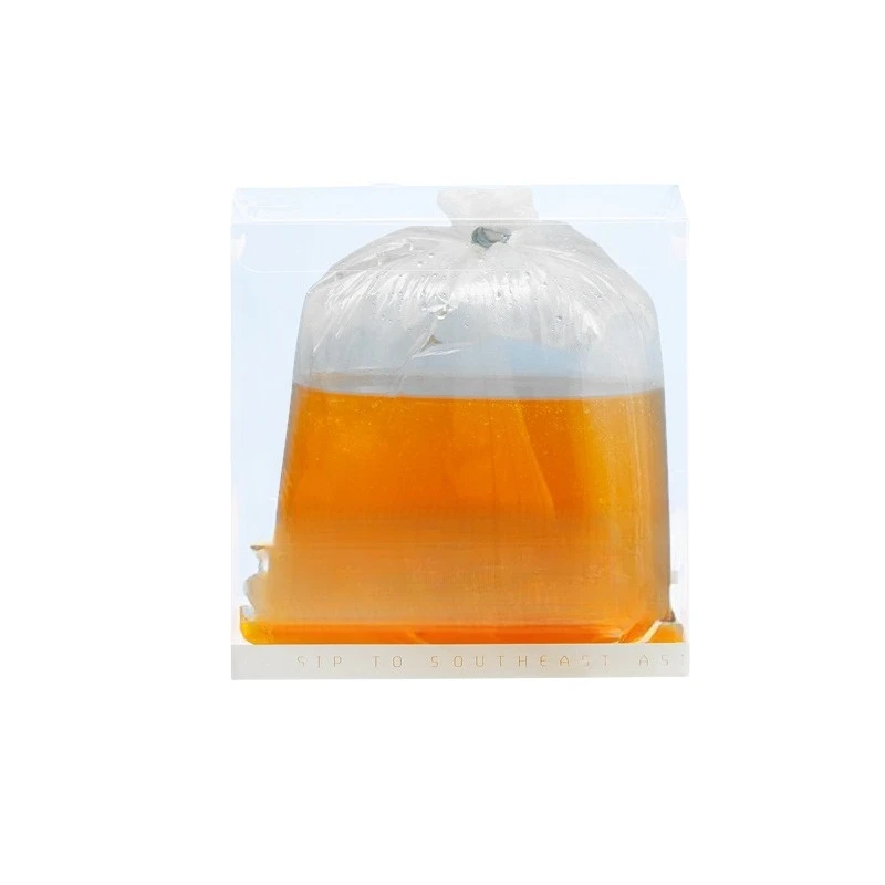 

Iced coffee milk tea bag portable, takeaway transparent packaging box can be packed