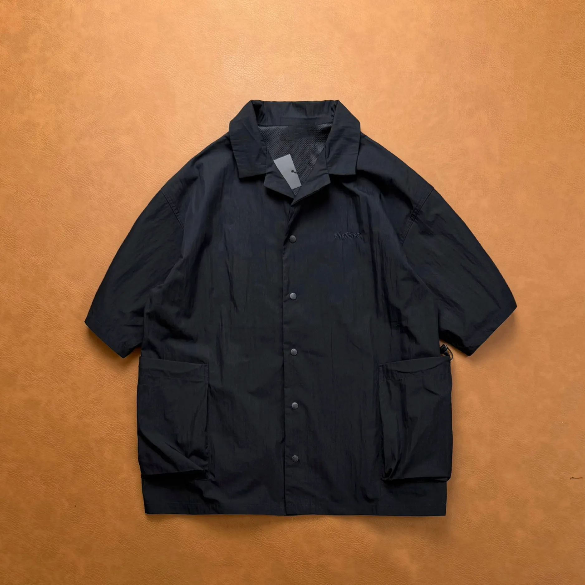 

Japanese urban outdoor "Cuban collar" quick-drying nylon mountain silhouette short-sleeved shirt
