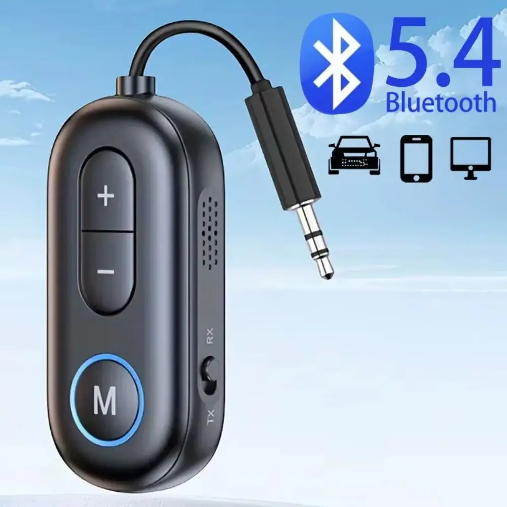 

2 in 1 Bluetooth 5.4 Receiver Transmitter Mini 3.5mm AUX Bluetooth Wireless Adapter LED Indicators Jack
