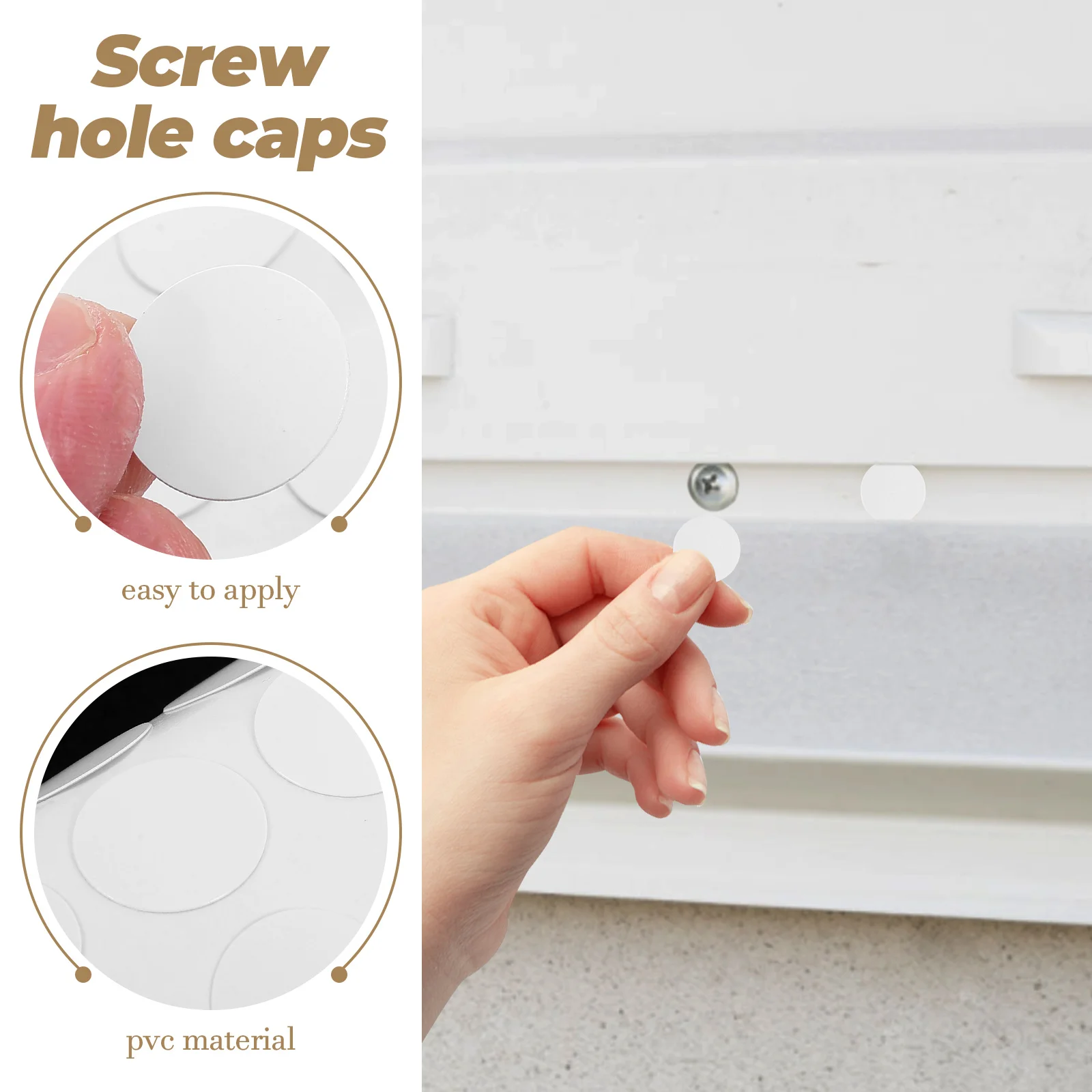 

96pcs Screw Hole Cover Waterproof Screw Hole Covers Furniture Cap Screw Adhesive Sticker Waterproof Anti Skid Applied Stickers