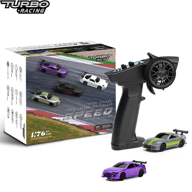 Turbo Racing 1:76 RC Car Vehicle Creative Mini Full Proportional RTR Kit RC Car Toys For Kids Adults