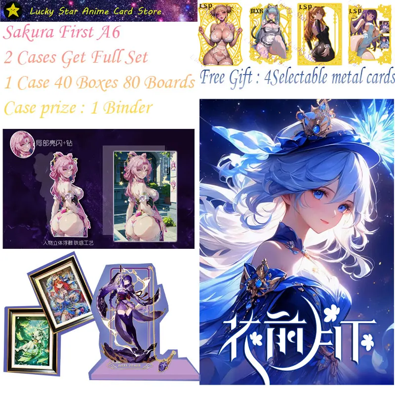 

Newest Goddess Story Cards Sakura First A6 Boards TCG CCG ACG Acrylic Color Paper Dynamic Video Beautiful Card Kids Hobby Gifts
