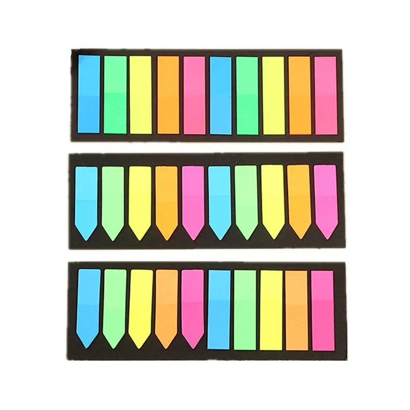 200 sheets Fluorescence Self Adhesive Memo Pad Sticky Notes Bookmark Marker Memo Sticker Paper Student office Supplies