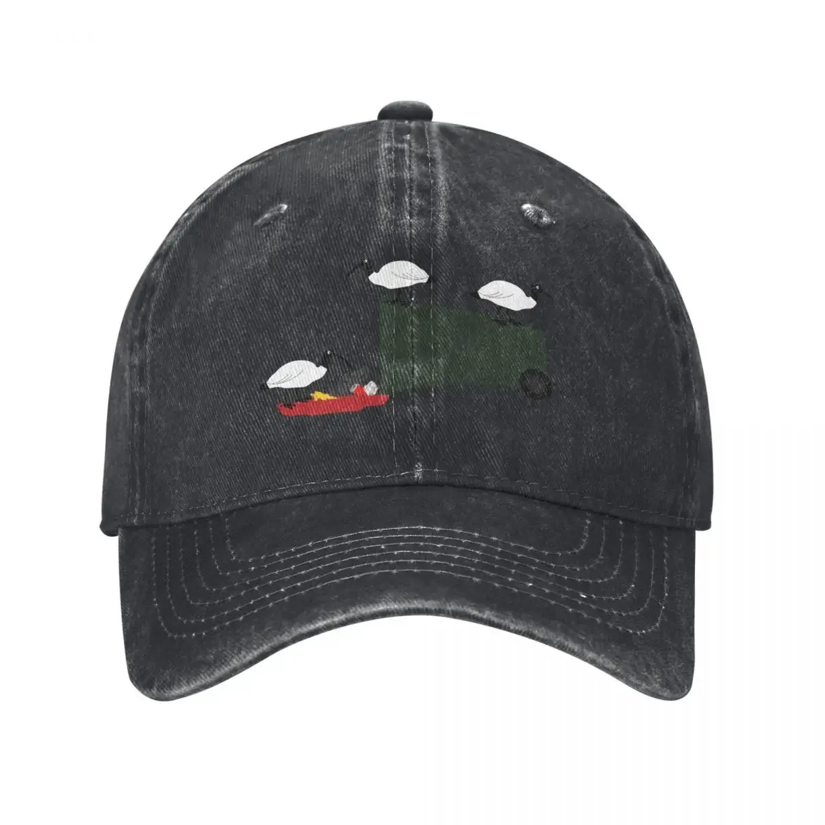 Bin Chickens Eating Lunch on Green Baseball Cap Trucker Hat Trucker Cap Men's Hats Women's