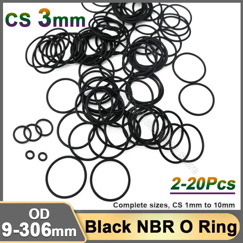 3mm NBR O Ring Seal Gasket Nitrile Rubber Spacer Oil Resistance O-ring Washer Faucet Pipe Car Plumbing Pneumatic Accessory Tool