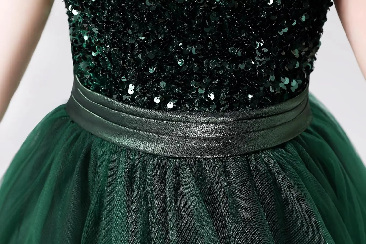 Платья для девочек-цветочниц Свадебные подружки невесты с блестками Прозрачное пышное платье для девочек на день рождения Танцы Торжественное вечернее платье Юбки в пол