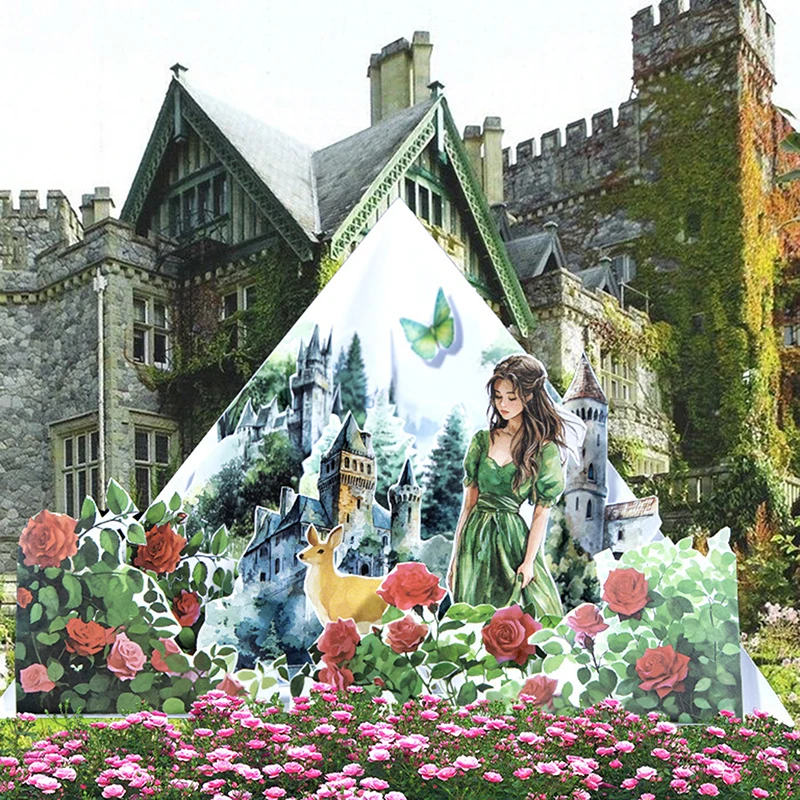 20 Vellen Retro Waterdicht Voorgesneden Groot Formaat Karakterboek PET Sticker Set Creatieve A5 Landschap Karakter Sticker Cadeau