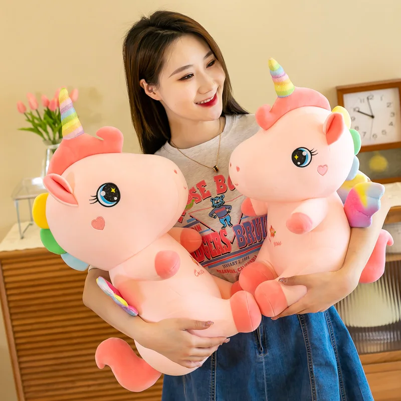 

High Quality Kawaii Sitting Unicorn Plush Toy Stuffed Soft Animal Doll Toys For Girl Children Birthday Xmas Gift Pillow