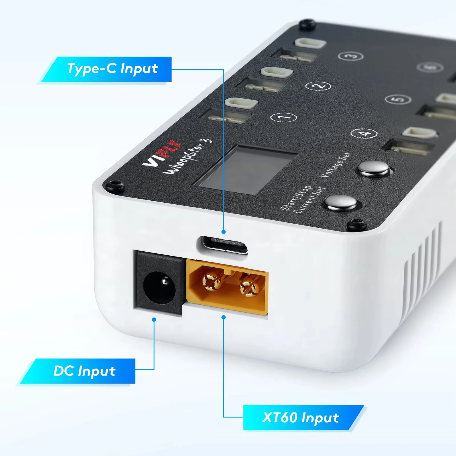 NEW VIFLY WhoopStor 3 V3 6 Ports 1S LIPO Battery Charger Discharger Storage Function for FPV Tinywhoop 4.2V 4.35V BT2.0 PH2.0 view 5