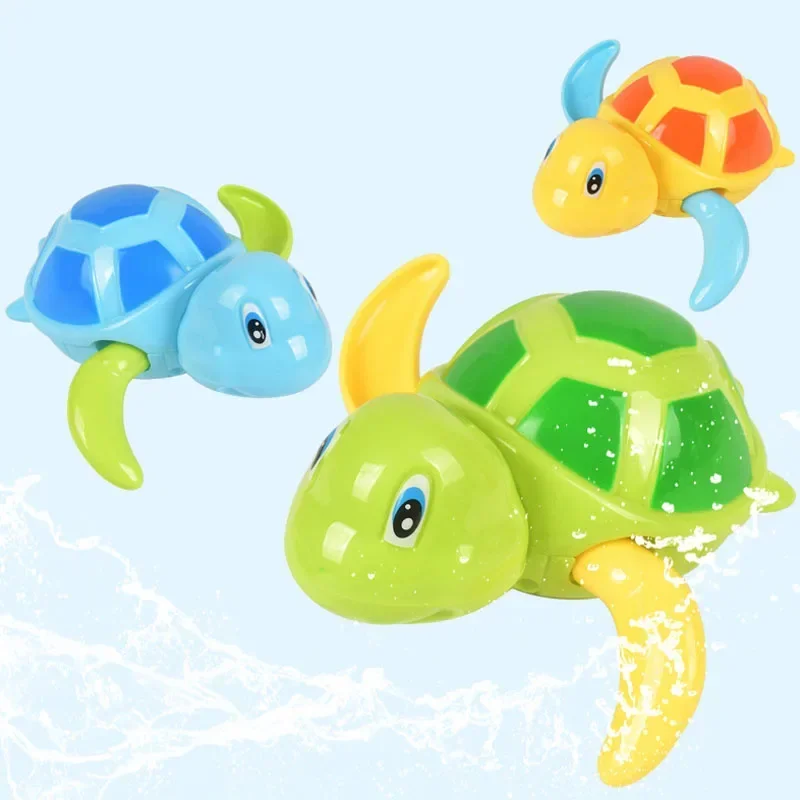 

Baby Cute Cartoon Animal Tortoise Classic Baby Water Toy Infant Swim Patting Turtle Wound-up Chain Clockwork Kids Beach Bath Toy