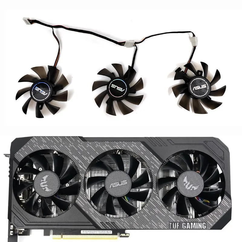 

NEW 3PCS 75MM 7PIN FD8015U12D TUF GTX 1660 GPU Fan，For ASUS TUF GTX 16601660S1660TI 5700XT Graphics card cooling fan