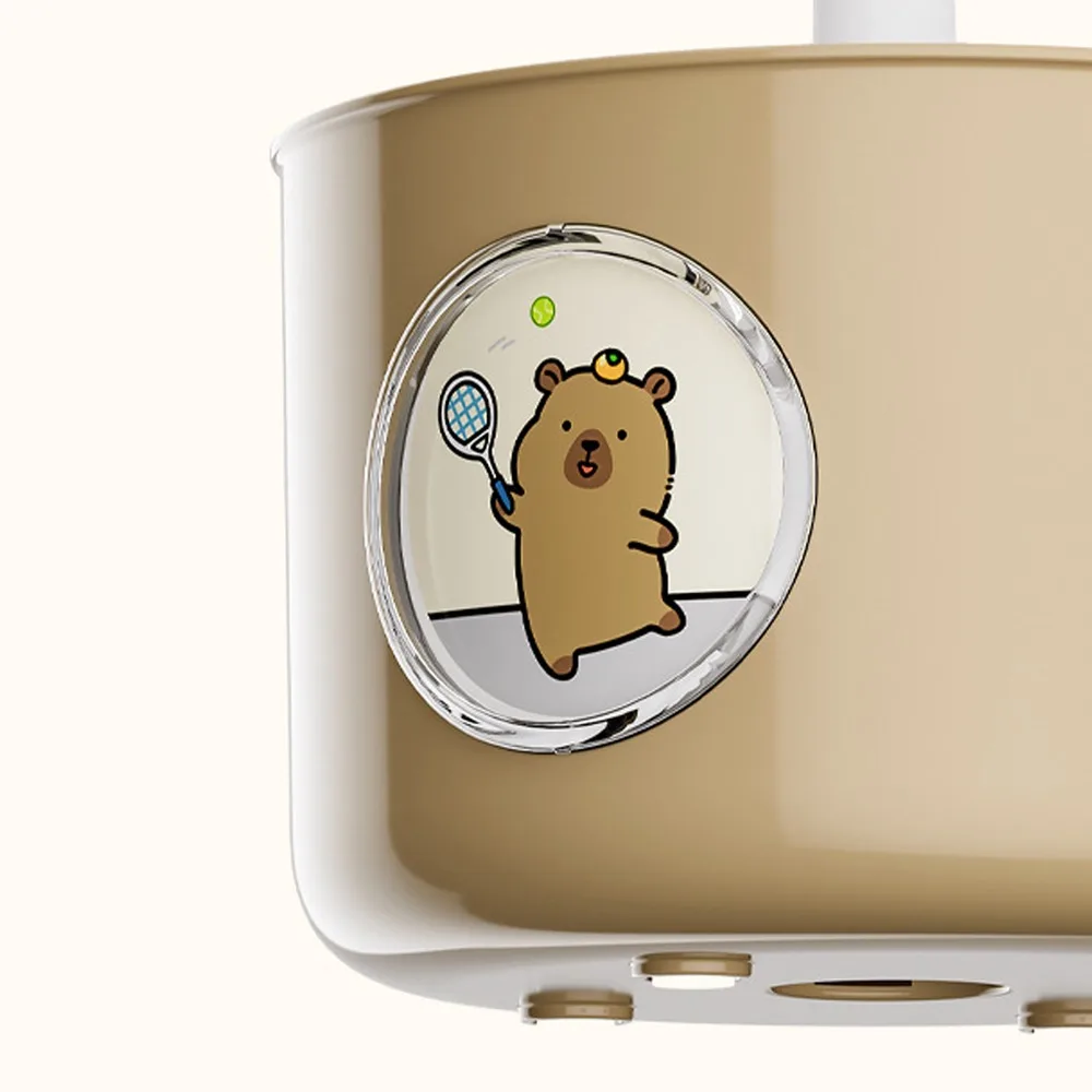 4 Patterns Capybara Rotating Pen Holder 4 Grid Rotatable Capybara Desktop Storage Box Large Capacity Plastic
