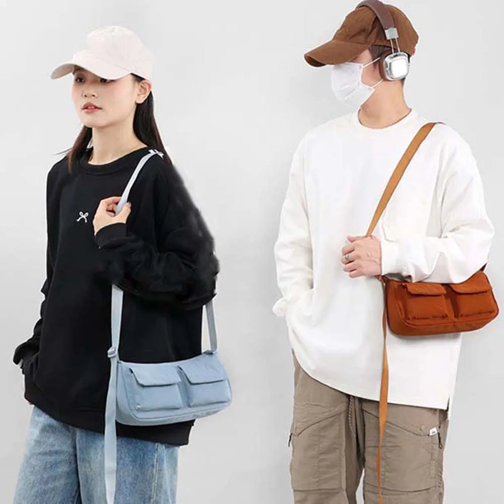 

Oxford Cloth Men's Crossbody Bag Adjustable Strap Waterproof Harajuku Messenger Bag Large Capacity Japanese Style