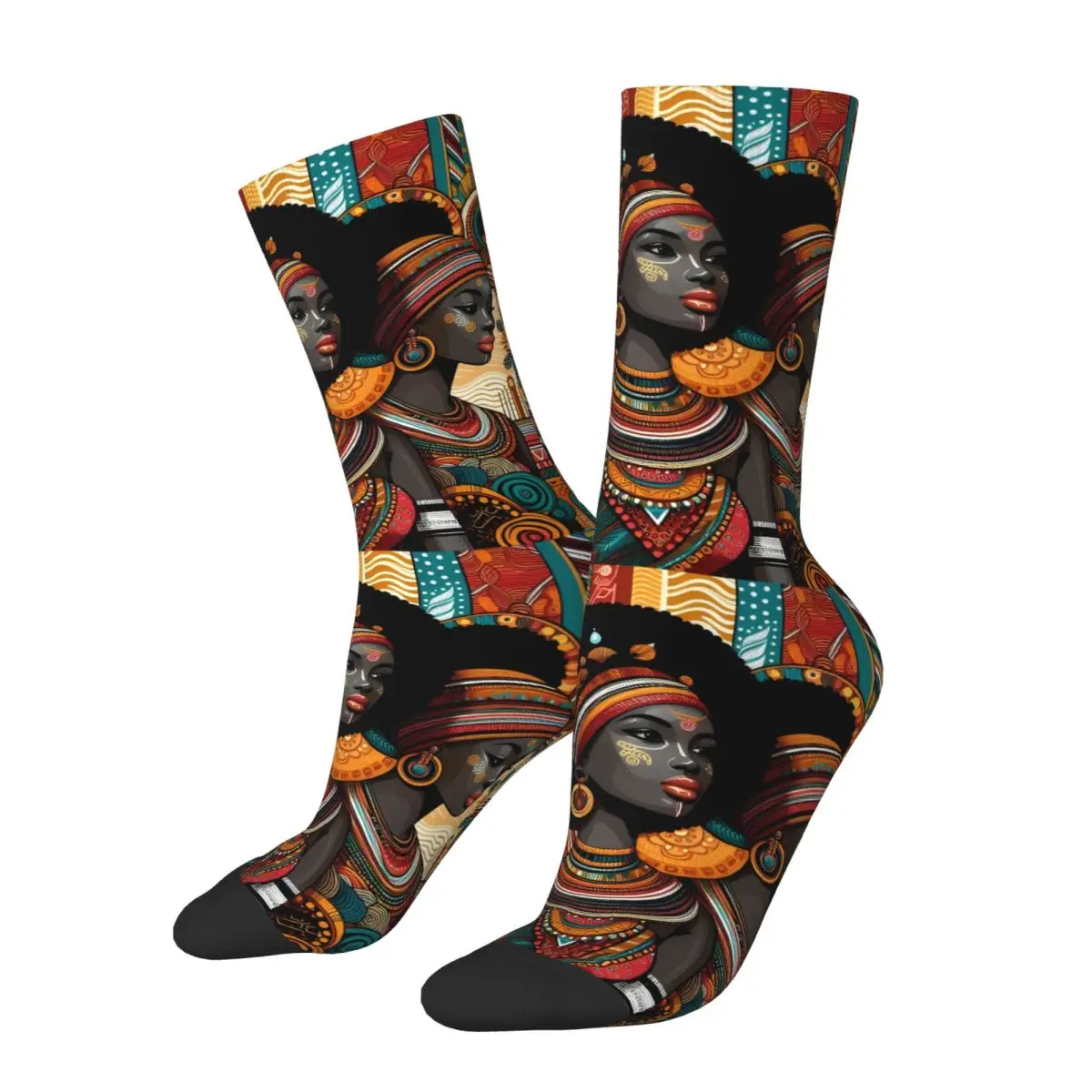 African Women Sock Printed Man Polyester