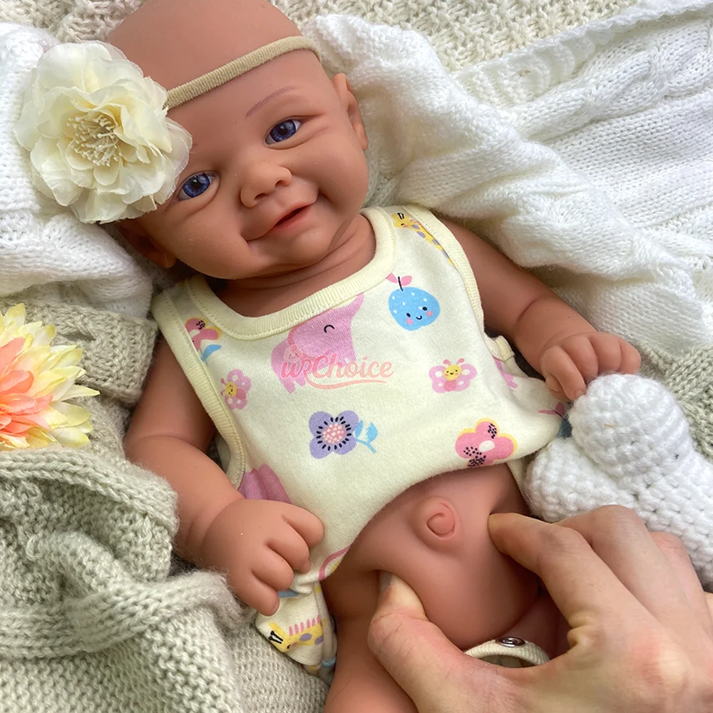 17" vollfeste Silikon-Reborn-Babypuppe für Mädchen/Jungen, handgefertigt, 3D-bemalt, DIY, realistisch, für Neugeborene, Muñeca, Weihnachtsüberraschung, Spielzeug, Geschenk