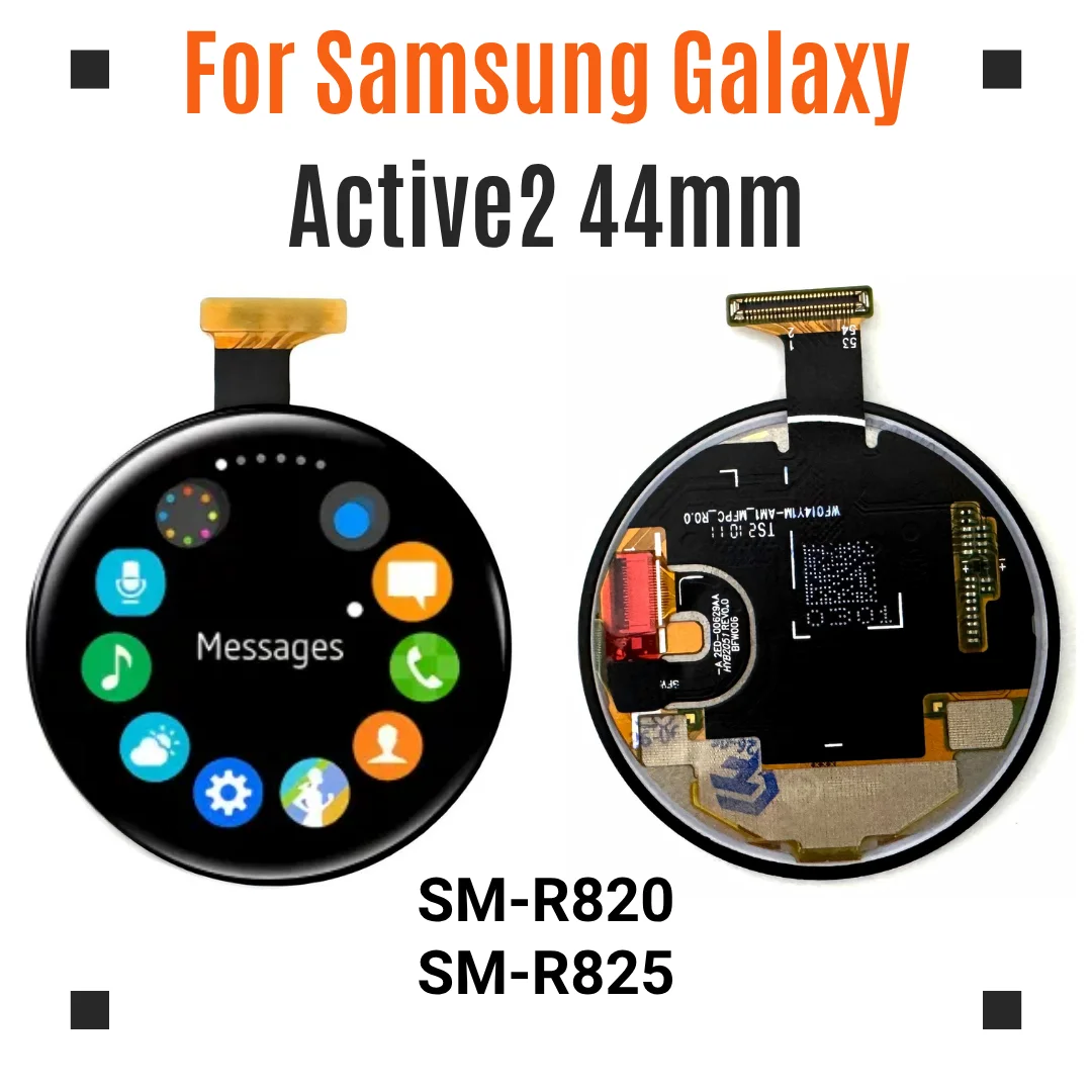 Para Samsung Galaxy Watch Active 2 SM-R820 SM-R825 44mm: Tela LCD com Digitalizador Touch AMOLED Completo para Substituição