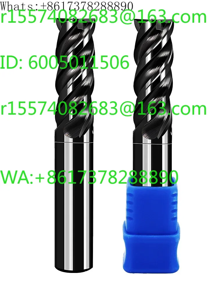 A grade 65 degree carbide  cutter HVF coated 4 flute steel is used for alloy end mill to process quenched hard material