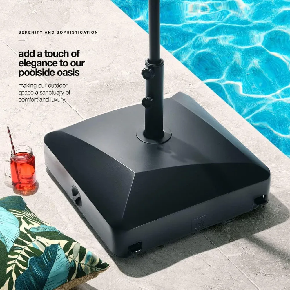 

Umbrella Base - Fillable Umbrella Pole Holder 2 Knobs, with Heavy Duty Windproof Design for Patio, Deck, Poolside, Garden.