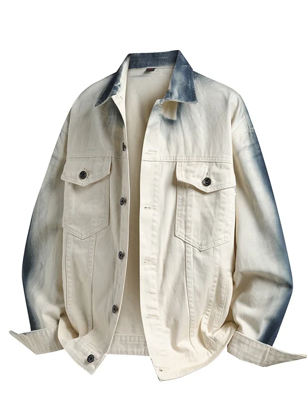 

American Retro High Street Tie Dye Denim Jaet Men's Spring Loose Collar Casual Workwear Jaet Trendy Loose Fit Jeans Jaet