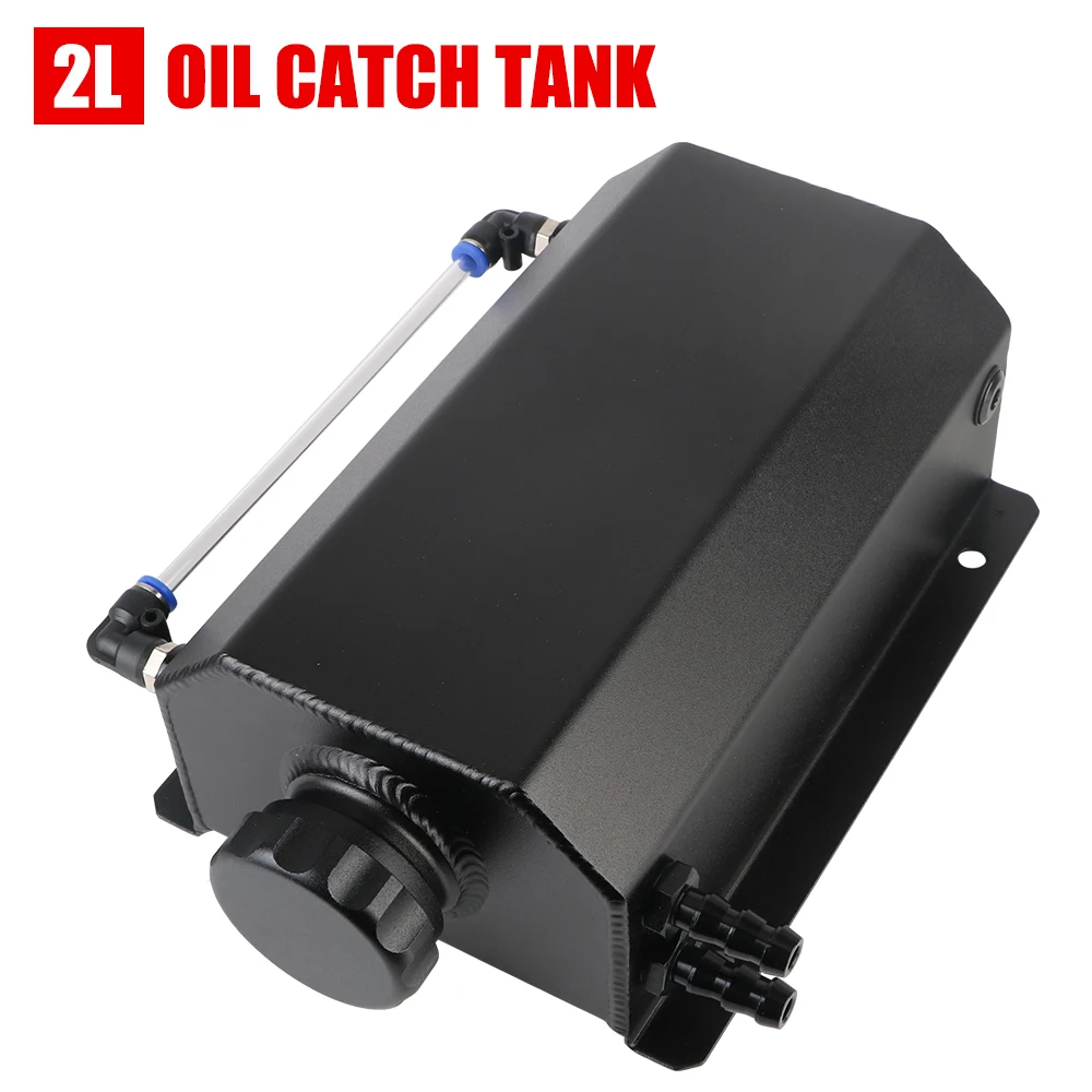 Coolant Radiator Auto Accessories Car Oil Catch Tank 2L Universal Aluminum Alloy Fuel Gas Catch Can Overflow Reservoir Tank