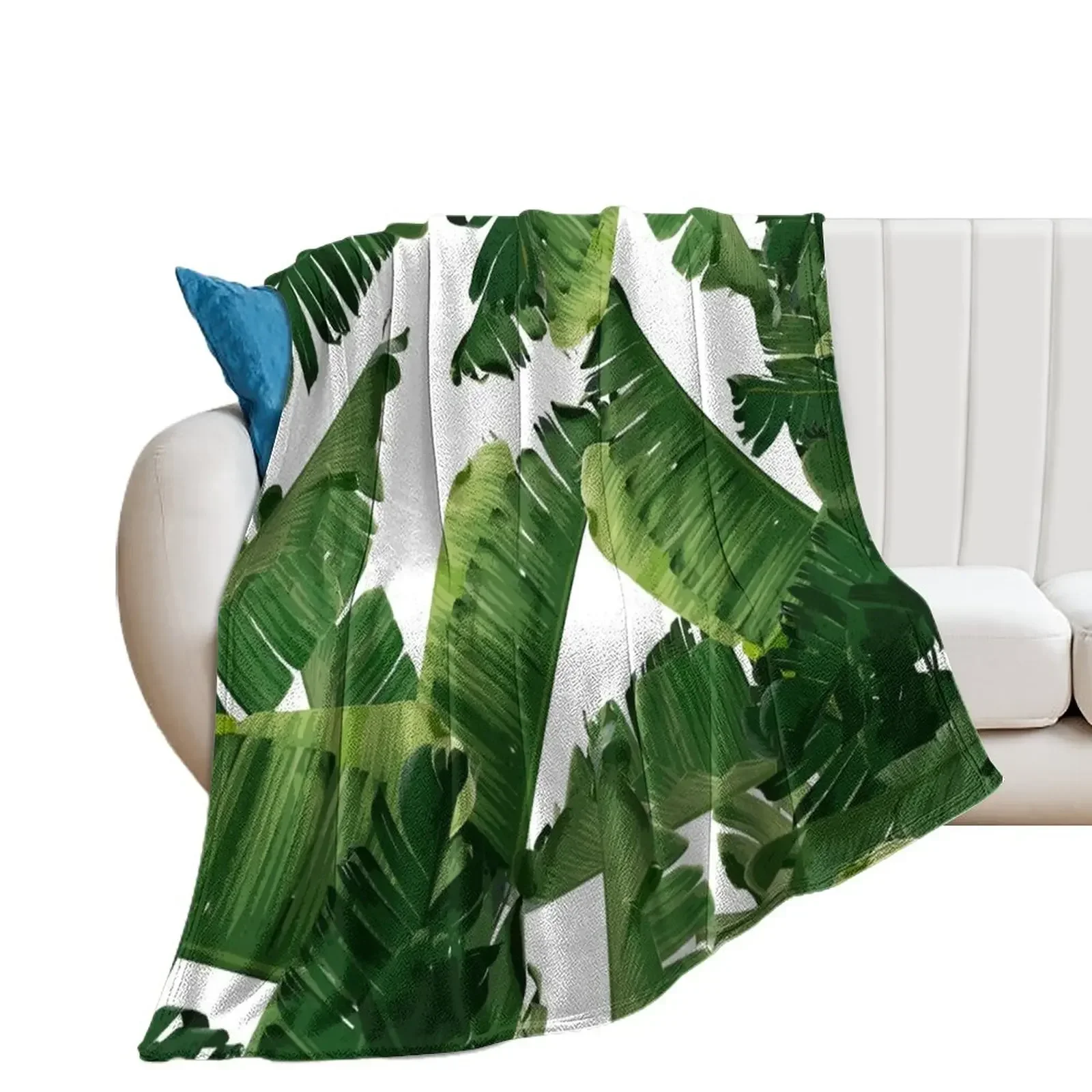 

Banana Leaves Green Throw Blanket Large blankets ands Blankets