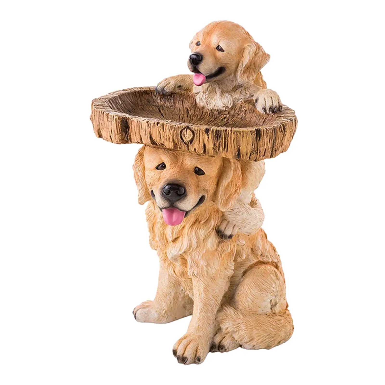 Dog Statue Figurine Feeding Station Resin Feeder Garden Bird Bath Bowl for Park Housewarming Backyard Porch Attracting Birds Dog Statue Figurine Feeding Station Resin Feeder Garden Bird Bath Bowl for Park Housewarming Backyard Porch Attracting Birds