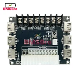IR Infrarood 24 Pins ATX Voeding Breakout Board 3.3 V 5 V 12 V 6 Usb-poort PC Computer Power Adapter Opladen Lading Module