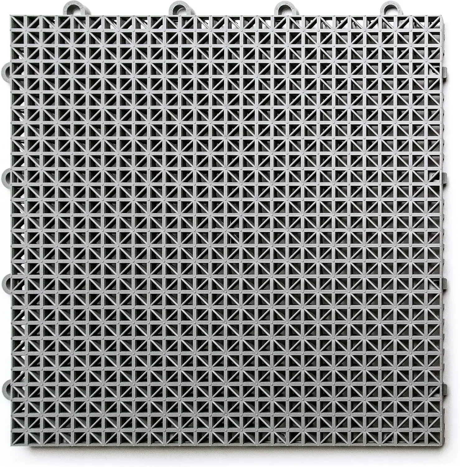 Big Floors Outdoor Modular Interlocking Multi-Use Plastic Deck Tile, 40 Pack, outdoor decor,floor tiles,patio floor,Gray