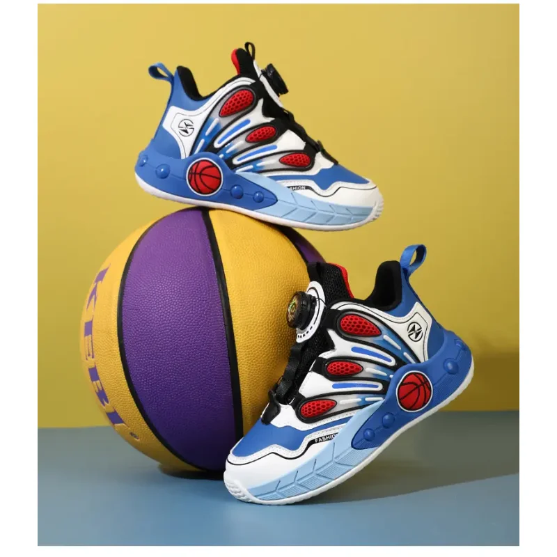 Children's Sports Shoes Popular Rotating Buckle Comfortable Non Slip Running Shoes Casual Mesh Outdoor Walking Shoes for Kids