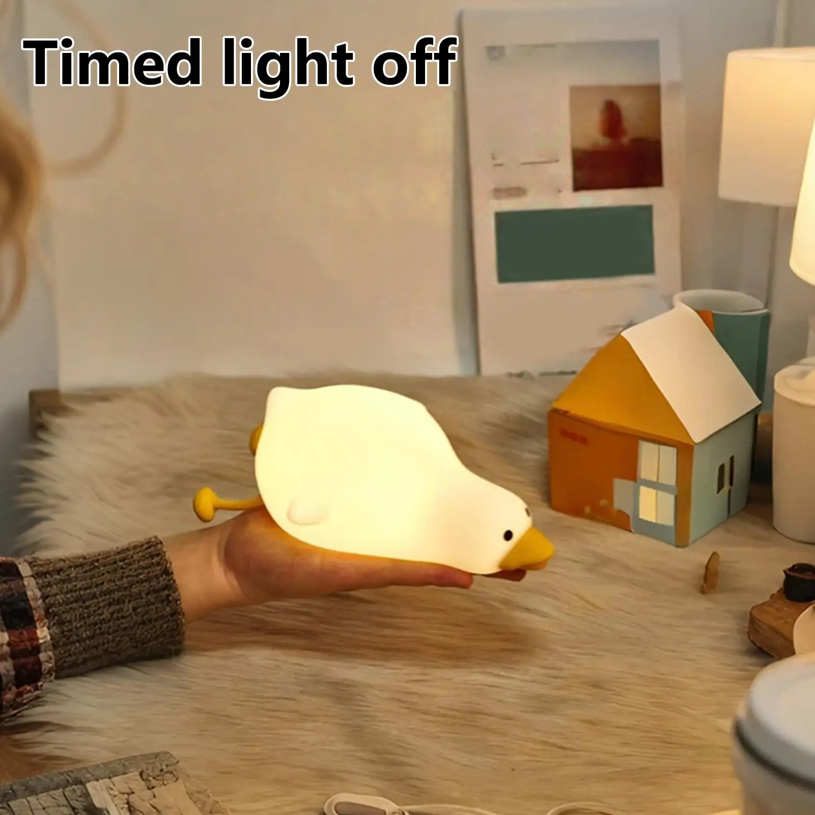 

Duck Night Light Silicone Duck Light Lamp Dimmable Rechargeable Auto Off 3 Modes Lighting For Home Breastfeeding Sleep Bedroom