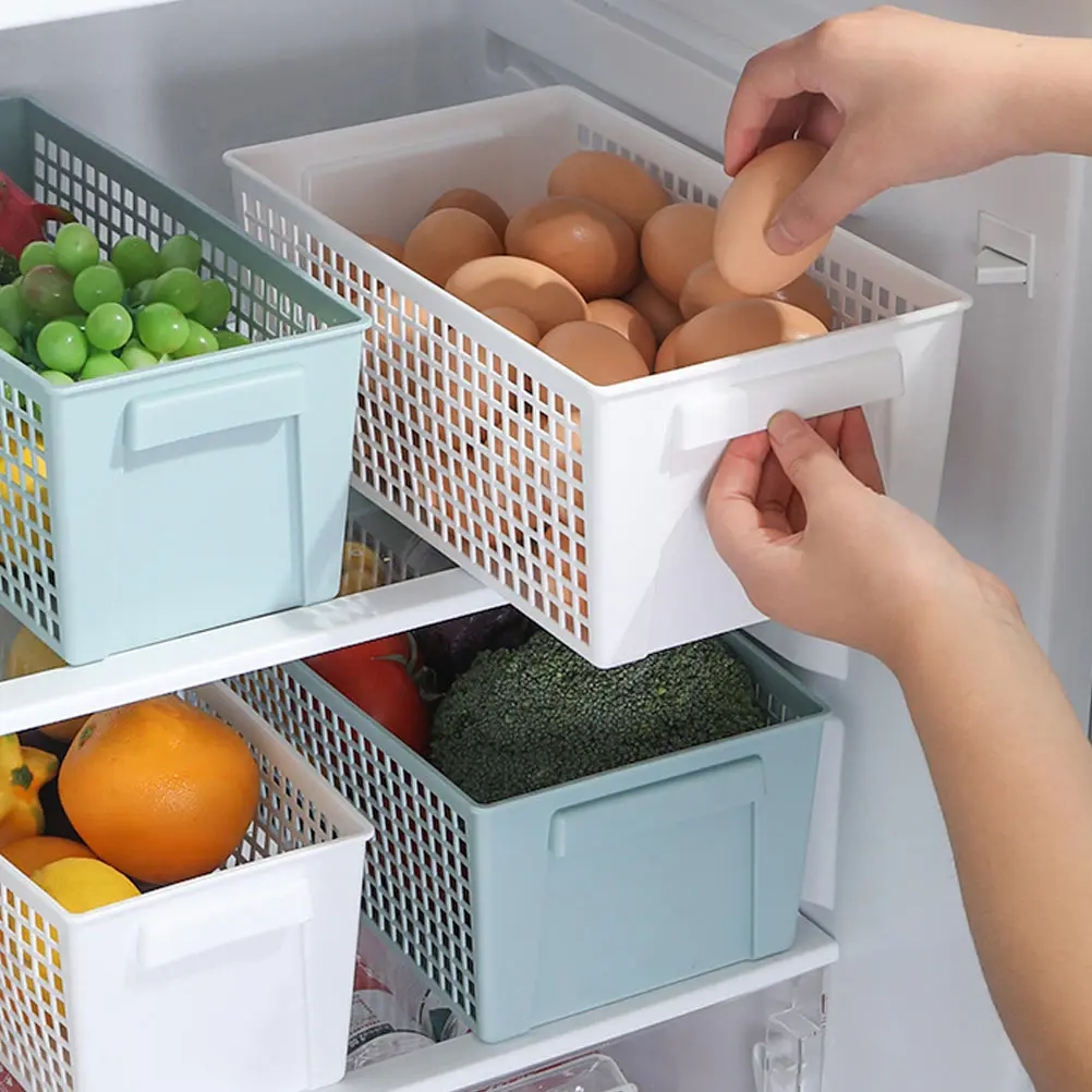 

2pcs Plastic Storage Basket Lid Box Desk Case Multipurpose ganizer Home Kitchen Bathroom Bedroom Toy Snack Container