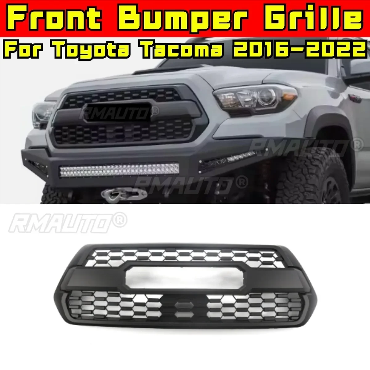 For Toyota Tacoma 2016-2022 Body Kit Front Racing Upper Grille Front Grill Car Front Bumper Racing Grille Modification Part