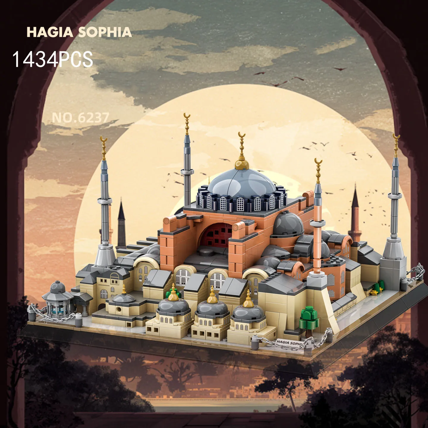 Sabedoria sagrada criativa turquia istambul arquitetura famosa sancta sophia modelo bloco de construção tijolos coleção brinquedos