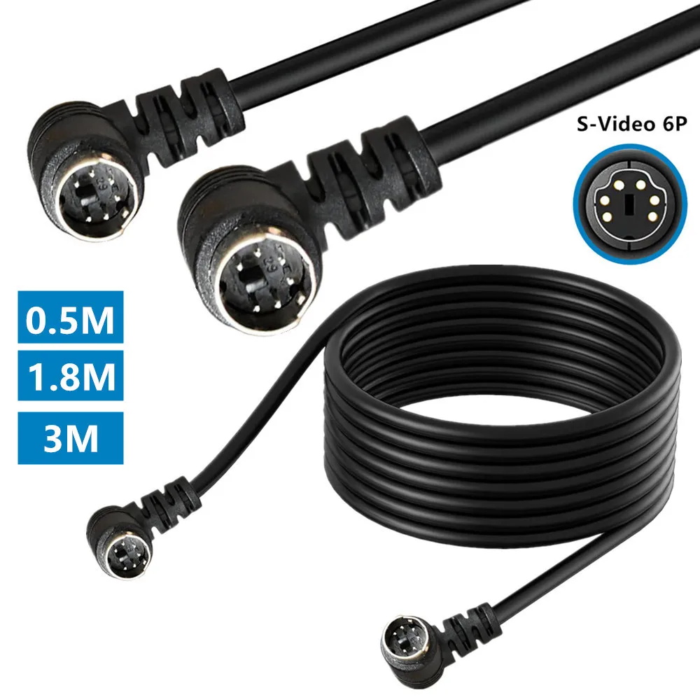 S-Video elbow MID 6-pin male to male 6-core copper PS extension cable PS2 adapter cable to keyboard and mouse interface