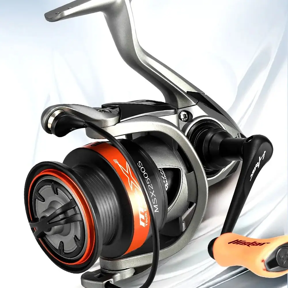 

Histar MS-X Orange 5.2:1 Ratio 4+1BB 6KG Max Drag Power 1000-2500 Model Light Weight Spinning Fishing Reel