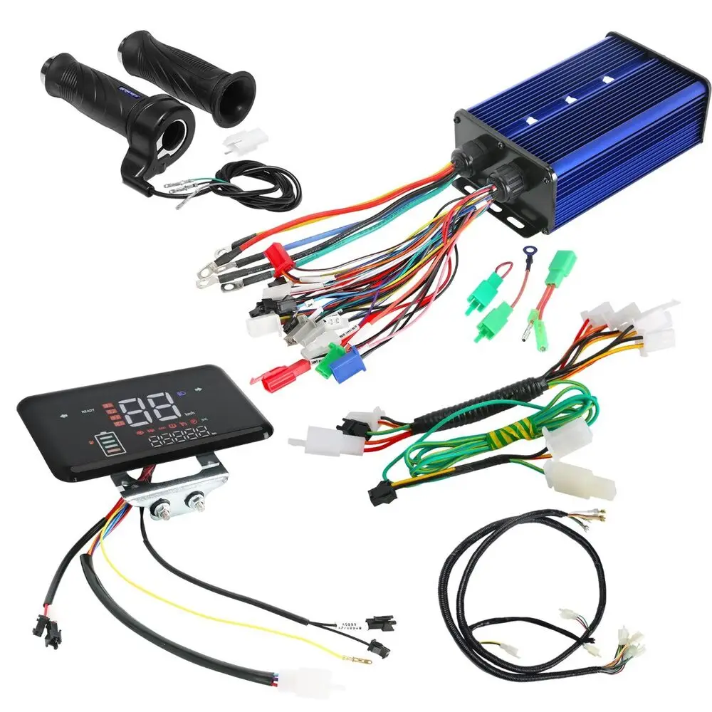 

36V 48V 72V 60A Brushless Motor Controller Display Wiring Electric Bike Scooter Go Kart Parts